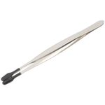 Rubber Tipped Tweezers Long Stainless Steel Craft Tweezers for Jewelry Beads