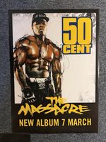 COOL VINTAGE 72x51cm LARGE RECORD STORE  POSTER -  50 CENT - MASSACRE (2005)