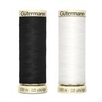 Gutermann Sew All Sewing Thread 100m 100% Polyester Black and white thread