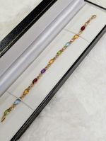 Fully Hallmarked 9ct Yellow Gold Multi Stone Bracelet RRP £999