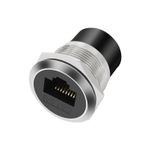 Ethernet RJ45 CAT6A Panel Mount Adapter Threaded Fixed Mount Coupler