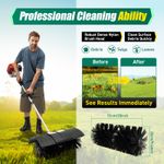 Gas Power Nylon Brush Broom Sweeper Artificial Grass Driveway Turf Snow Clean UK