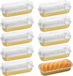 50x Mini Loaf Pans with Lids 200ml Loaf Baking Pan Aluminum Foil Tin Liners Tray
