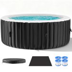 Inflatable Hot Tub 4 Person, Leak-Proof Portable SPA Pool with 120 Air Jets