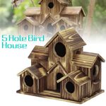 5 Hole Bird House for Outside for Garden Finch Bluebird Cardinals Bird House UK
