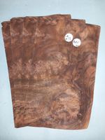 WALNUT AMERICAN BURR VENEER - 4 CONSECUTIVE SHEETS 16x21cm - MARQUETRY/WOODWORK