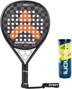 Ianoni Padel Racket 18k Carbon Fibre 3D Surface Super Power -  With 3x Balls