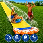 Single Kids Garden Water Slip Slide Outdoor Summer Fun Splash Toy w Anchors 4.9M