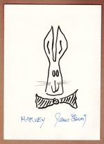 James Stewart - Original Signature Sketch - Autograph Signed - Harvey Rabbit