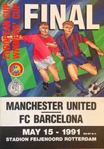 Manchester United programmes (x8) European Cup Winners Cup 1990/91 inc Final
