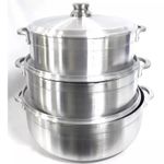 3pc Jamaican Caribbean Dutch Pot Low Casserole Caldero Set S/S Knob 19/24/26CM