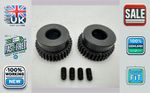 Set of 2 14mm Inner Diameter Black Spur Gear Motor Enhance