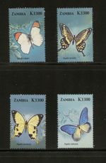 H070  Zambia  2005   butterflies   4v.      MNH