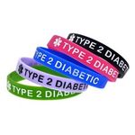 Diabetes Wristbands - Type 1 - Type 2 - Diabetic Silicone Wristbands all ages