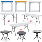 4/5/6ft Folding Table Heavy Duty Side Table Camping Party Picnic Dining Garden
