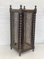 ANTIQUE EDWARDIAN CARVED ENGLISH OAK WALKING STICK OR UMBRELLA STAND