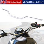 Motorcycle Handlebar 7/8" 22mm Drag Bar Silver For Honda Yamaha Suzuki UK STOCK
