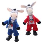 Lovely Electric Donkey Plush Toy Swing Singing Doll Educational Kids Gift