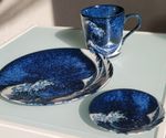 Mug Plate Japanese Mino Ware Hokusai Great Wave Fuji Nami ni Fuji Made in Japan