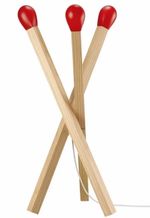 Ikea STRÅLA LED floor lamp Light matchstick Dimmable wood Match Stick Red Strala