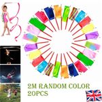 20Pcs 2M Gym Dance Ribbon Rhythmic Art Gymnastic Streamer Baton Twirling CS UK
