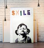 BANKSY CANVAS STREET WALL ART PRINT ARTWORK - PREMIUM VARNISHED SMILE