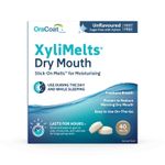 OraCoat XyliMelts - 40 Adhesive Discs Against Dry Mouth &Tooth Decay - Mint Free