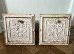 Pair Antique Architectural Cast Iron Metal Decorative Vents J Stott & Co Oldham