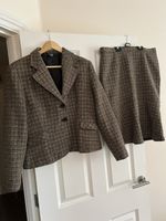 Vintage Bernardi Collection Italian Tweed Skirt Suit Set Size 48 Lurex Metallic