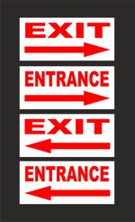 EXIT / ENTRANCE DIRECTIONAL ARROW sign or sticker size choice access one way 