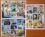 Beatles Chaplin JFK Titanic Tarzan Mother Teresa Walt Disney MNH stamp sheets x3