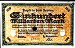 STADT DUISBURG 100 MILLIARDEN ( 100 BILLION )MARK NOTES 23/09/1923-NOTES X 1 UNC