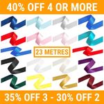 23 Metres - DOUBLE SIDED SATIN RIBBON ROLLS - 6mm 10mm 15mm 25mm Widths