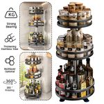 3 Tier 360° Rotating Spice Rack Rotatable Steel Kitchen Seasoning Organizer UK