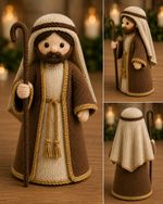 Nativity Joseph free standing Knitted Knitting DK Pattern Only 17cm