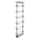 Pull Out Kitchen Larder w/Soft Close Slide Storage Baskets Metal 190-220cm H,