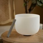 Hye-eun Sound Bowls Colored Frosted 10 inch white 432hz Crystal Singing Bowl