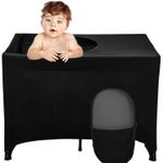 Eubeneortho Crib Blackout Cover, Breathable W 30" x L 40" (1 Panels), Black