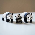 Panda Miniature Figurines Ornaments 3x Set (2 Adults & 1 Baby) Collectable