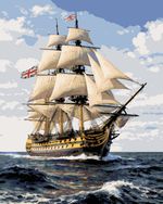 Iconic HMS Victory Paint by Numbers 50x40cm | DIY Acrylic Painting UK