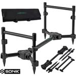 Sonik HeroX 2 Rod Pod Carp Fishing Fully Adjustable With Padded Storage Case