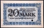 DIEDENHOFEN / THIONVILLE ca. 1916 XX-RARE SPECIMEN! 20 Mark Lagergeld POW Camp