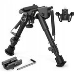 Swivel Bipod Adjustable 6-9 Inch for Shooting Hunting Air Rifle Black