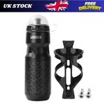 750ML Mountain Bike Bicycle Cycling Water Drink Bottle and Holder Cage Sports UK