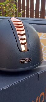 Evoke Orion Adult Small(53-56cm) Riding Hat Black with Rose Gold Trim Synthetic