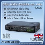 36W Mini UPS DC Backup Power Supply 5V 9V 12V 24V Router Modem CCTV NAS EU Plug