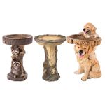 Bird Bath & Feeder Pedestal Free Standing Outdoor Garden Bird Table Ornament