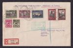 DANZIG 1932 Post Exhibition Luposta set on Registered Zeppelin Cover to England