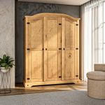 Corona Wardrobe 3 Door Arch Top Mexican Bedroom Solid Mexican Pine