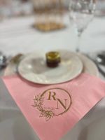 100 x  Personalised luxury Dinner 3 Ply  Wedding  Napkins 
